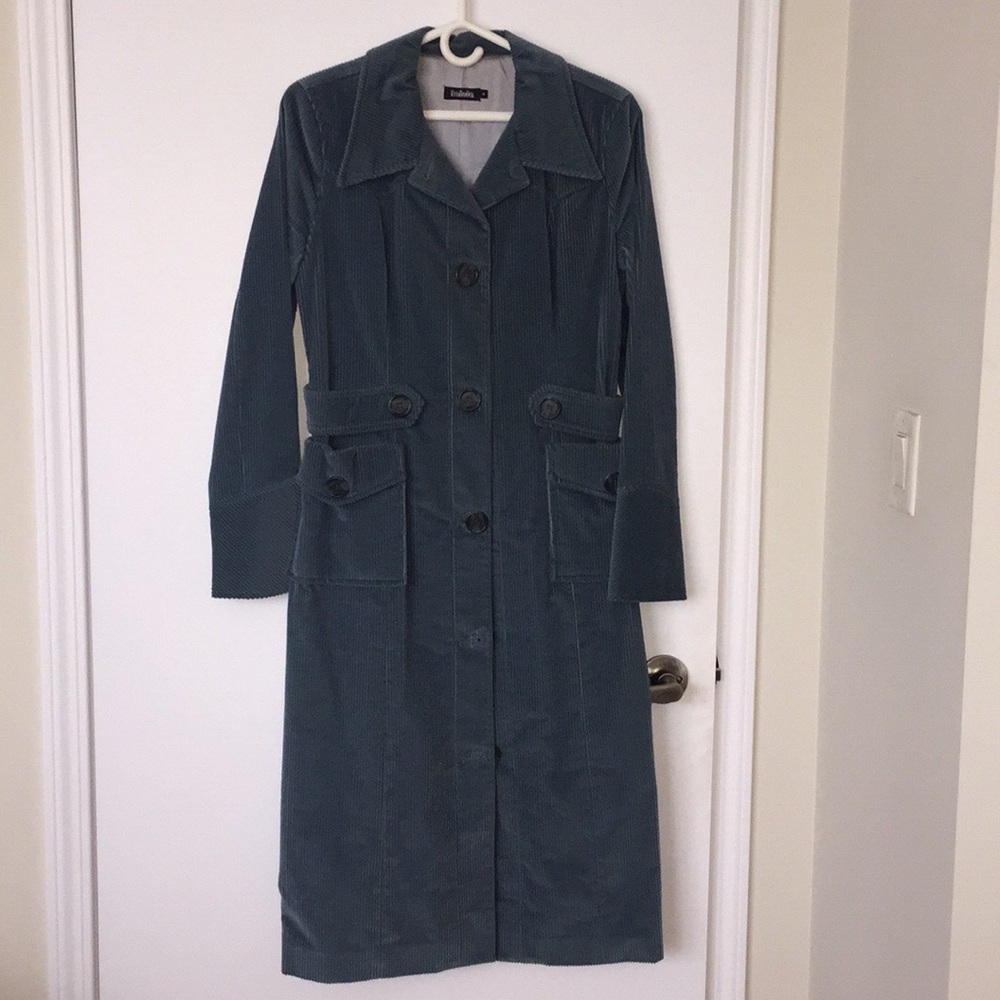 Talula Blue Corduroy Trench Coat